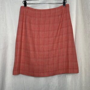 Vintage Liz Claiborne Villager Plaid Print Linen Blend Mini Skirt